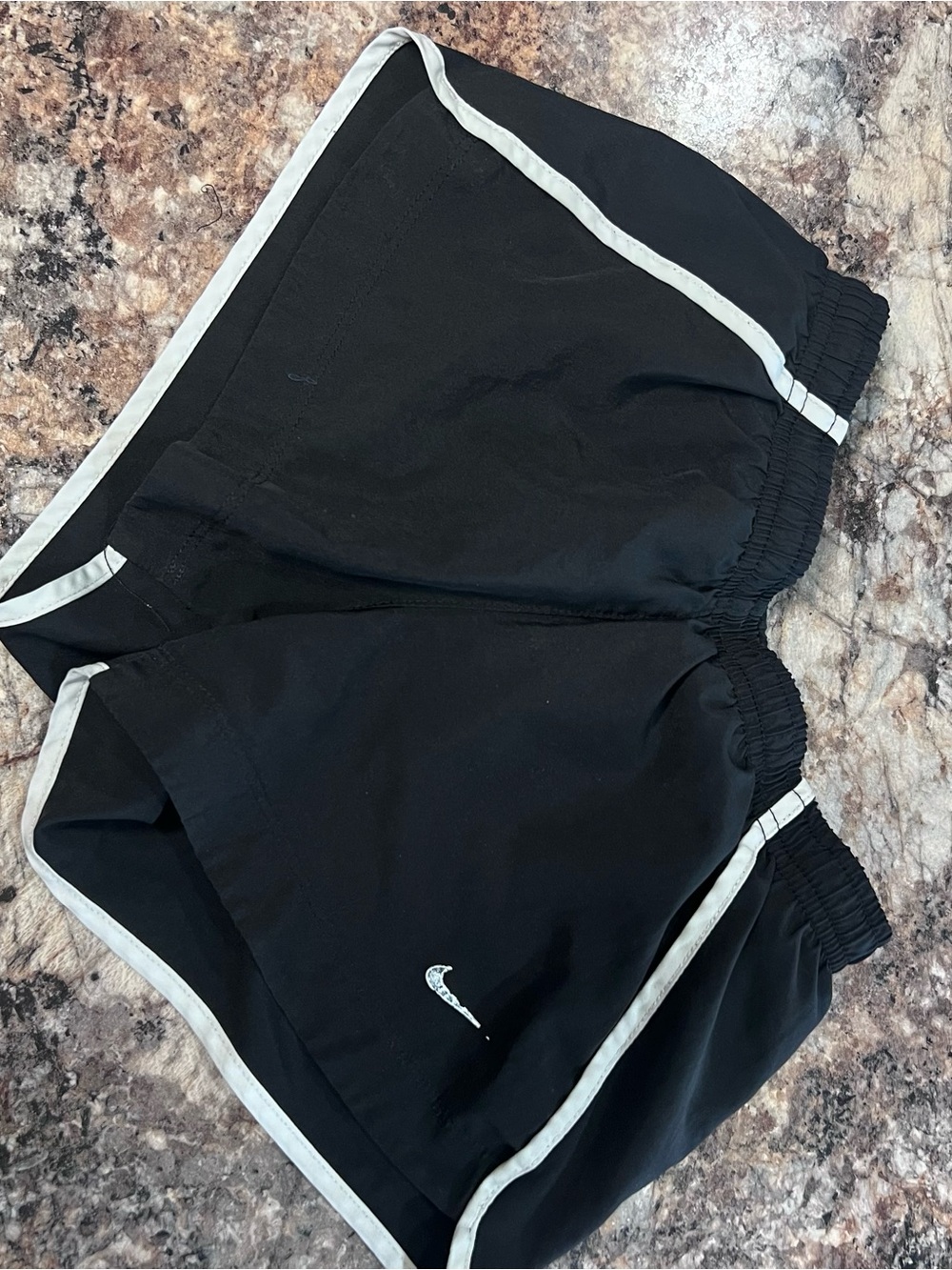 Nike Black Shorts with White Trim and Swoosh
